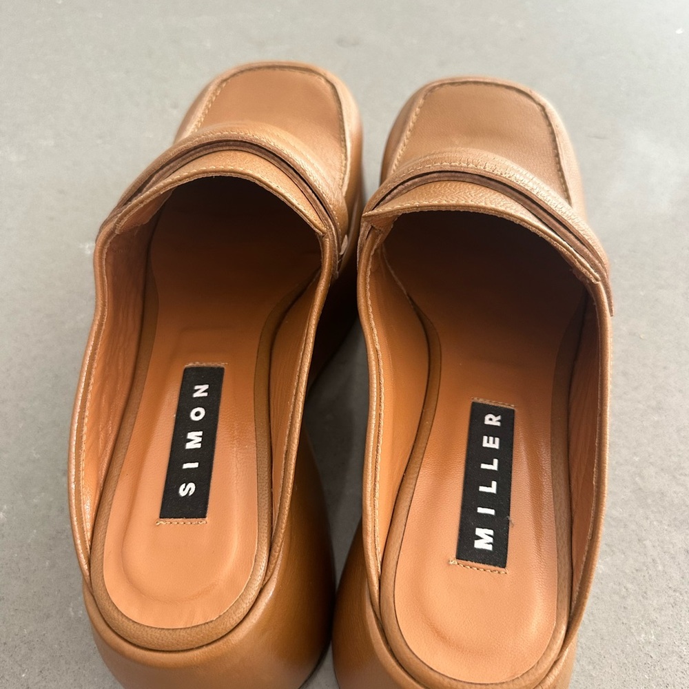 New! Simon Miller Hustler Leather Loafer Mules Size 40.